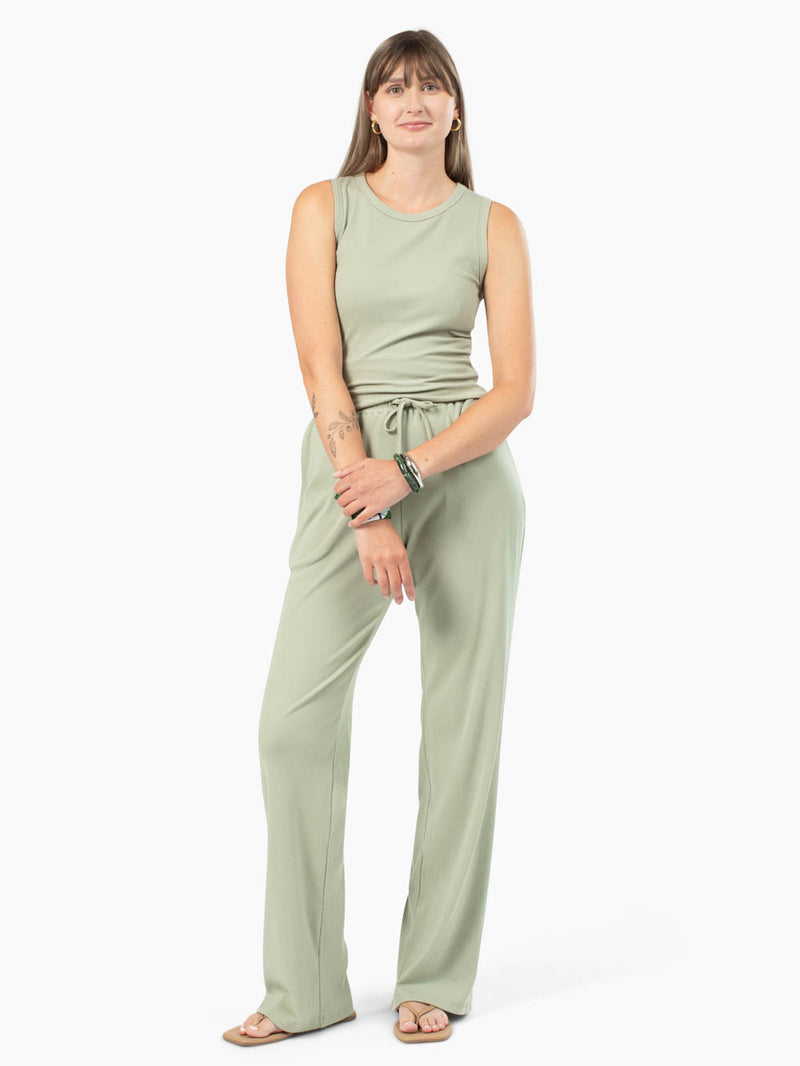 High Line Tall Ribbed Pant - Clary Sage