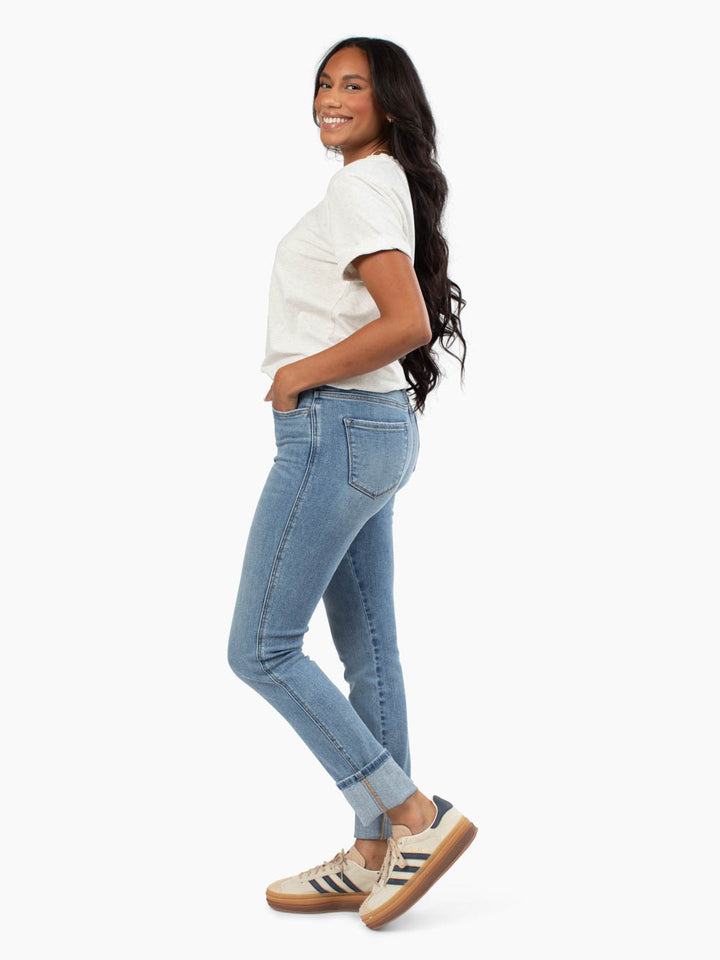 Brooklyn Tall Cuffed Straight Leg Jean - Light Wash