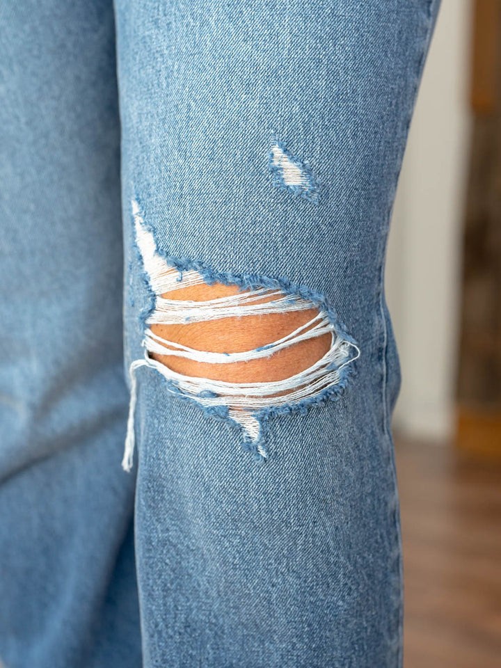 Sienna Vintage Straight Ankle Tall Jean - Medium Distressed Wash