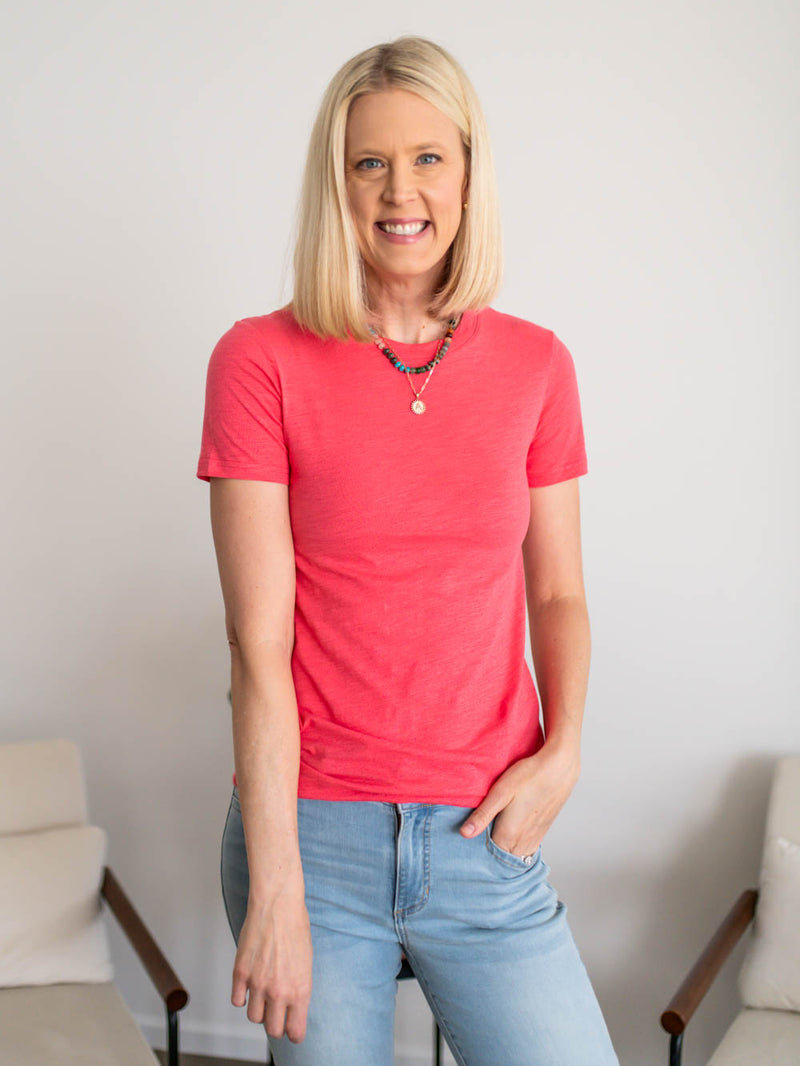 The OG Cotton Tall Tee - Coral