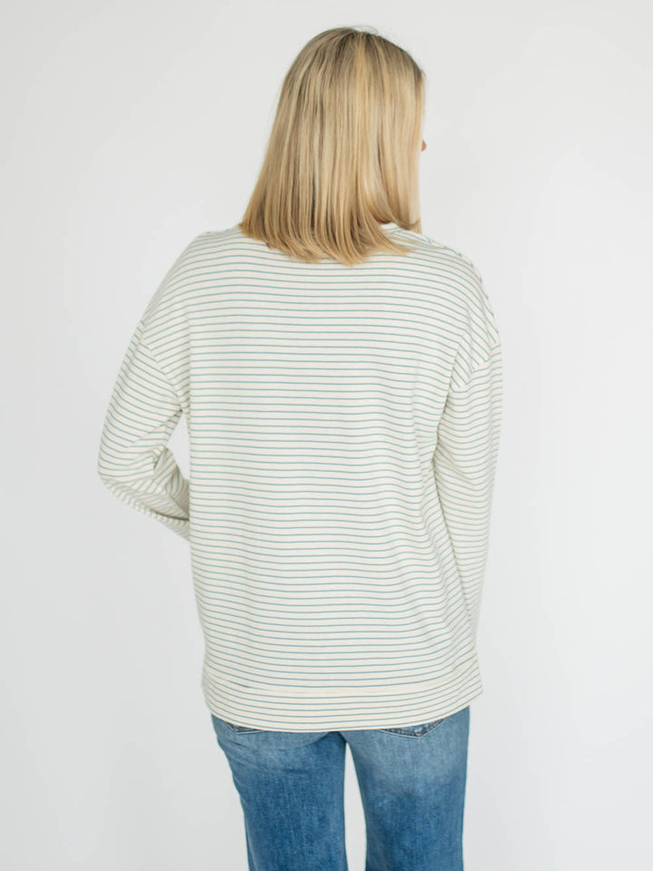 Venice Striped Long Sleeve Tall Tee - Light Blue