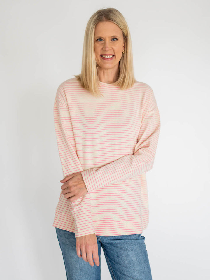 Venice Striped Long Sleeve Tall Tee - Pink