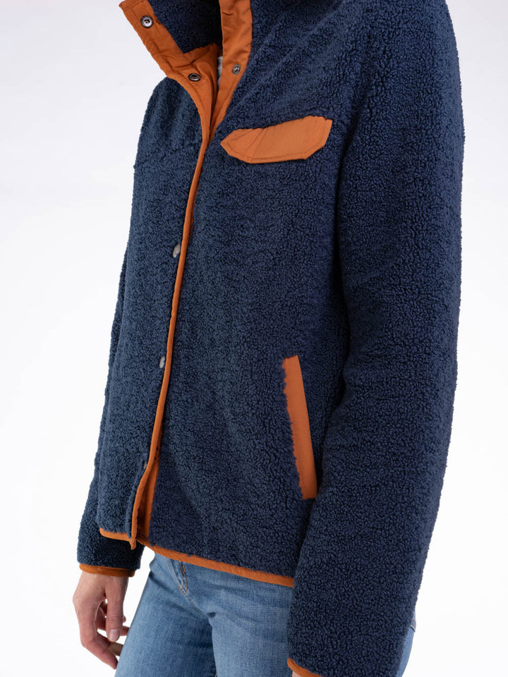 Navy Sherpa Jacket for Tall Girls