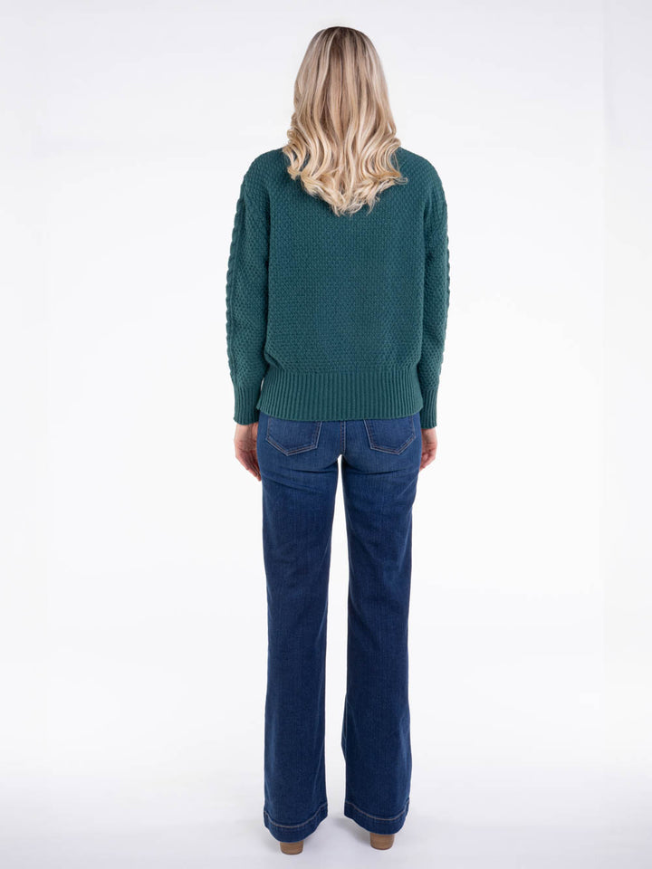 Cable Knit Sweater in Green for Tall Girls