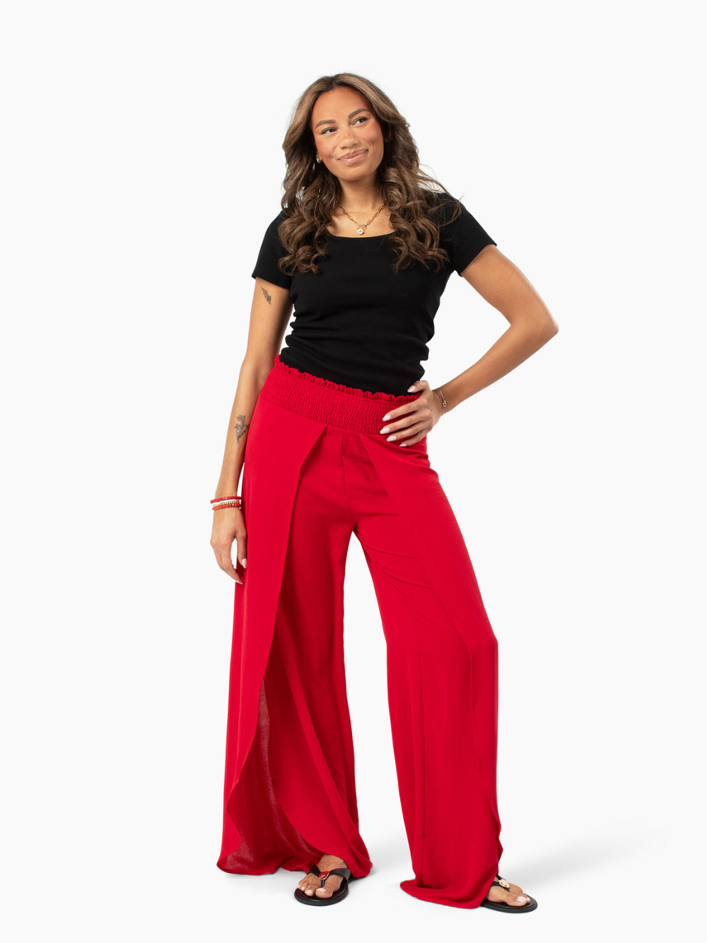 The Wave Pant – Tall Women's Red Culotte Pant in 3 Inseam Lengths