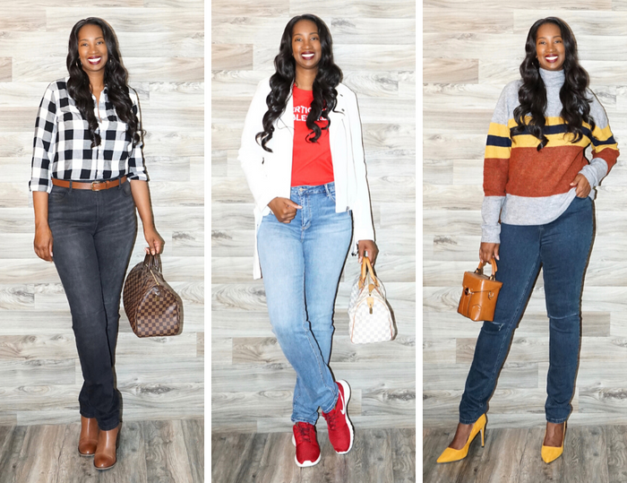 Tanasha of Pretty Tall Style tries on Amalli Talli Skinny Jeans