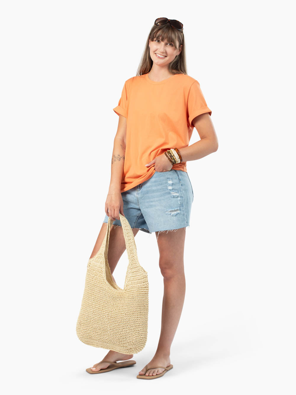Frame Tall Tee - Soft Papaya