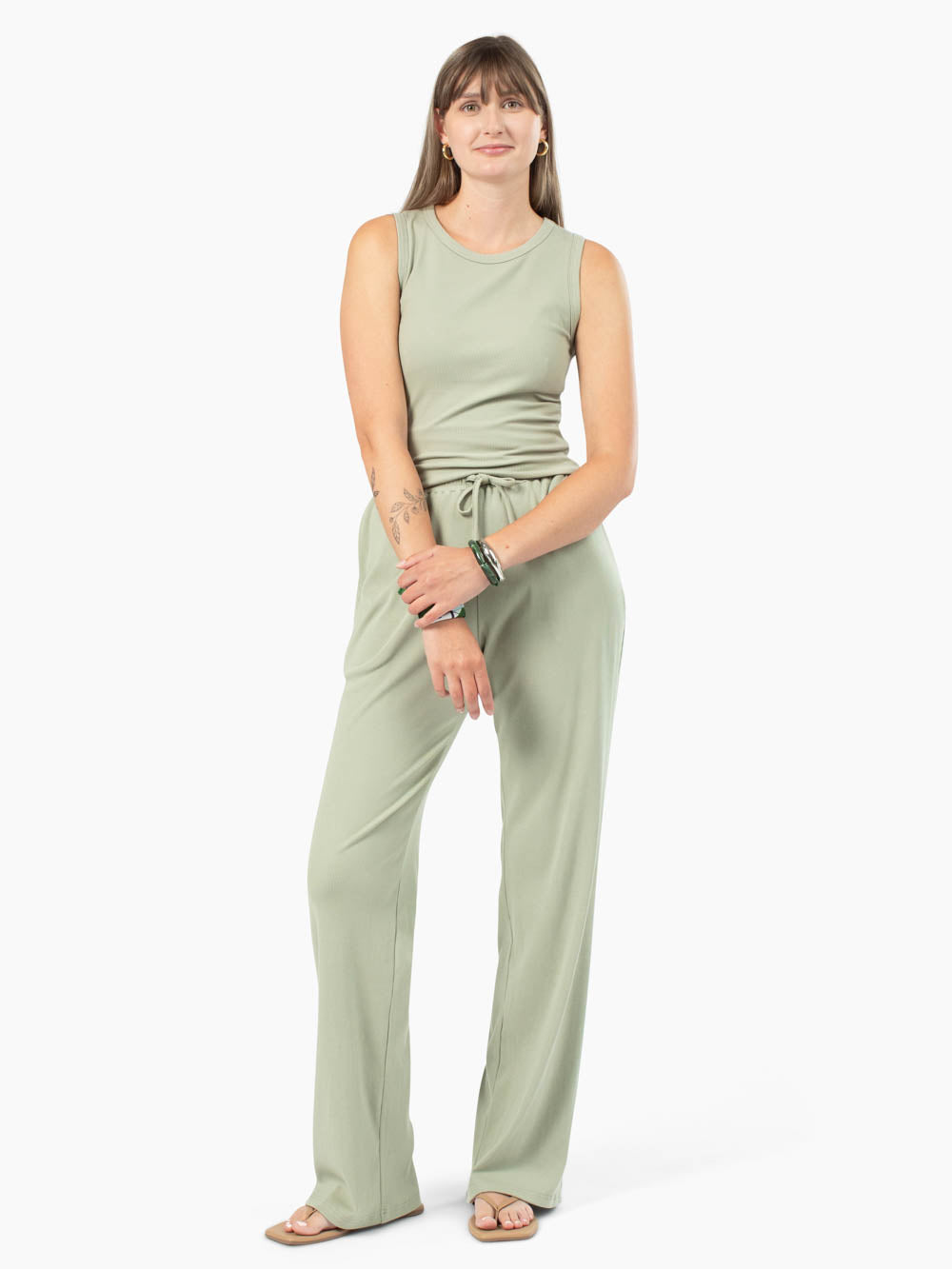 High Line Tall Ribbed Pant - Clary Sage