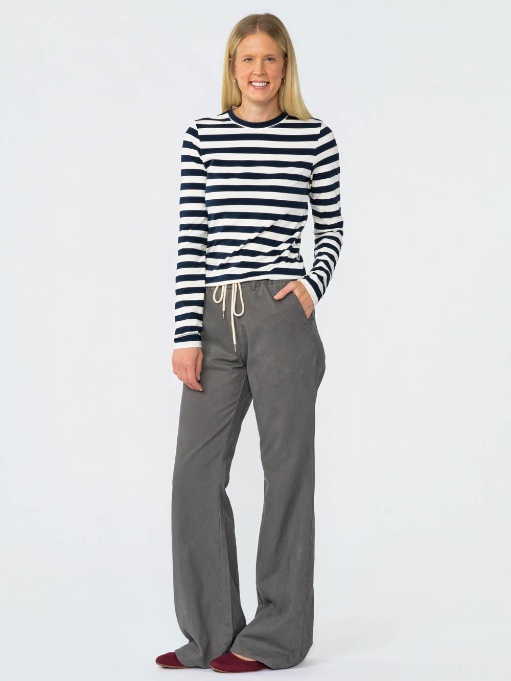 Ellis Flare Trouser for tall women in Charcoal