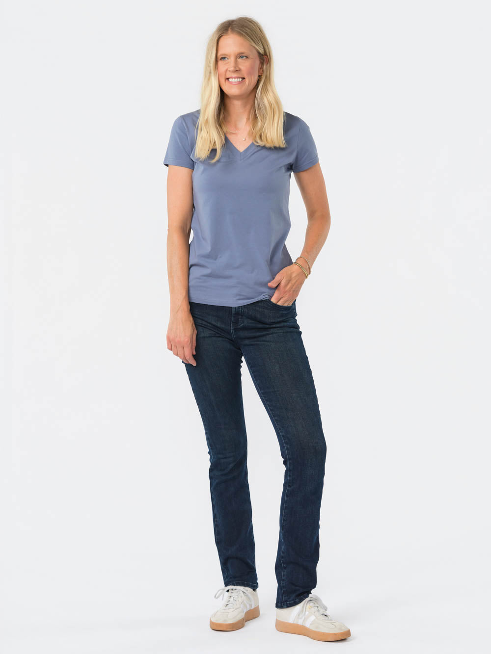 Frame V-Neck Tall Tee - Blue