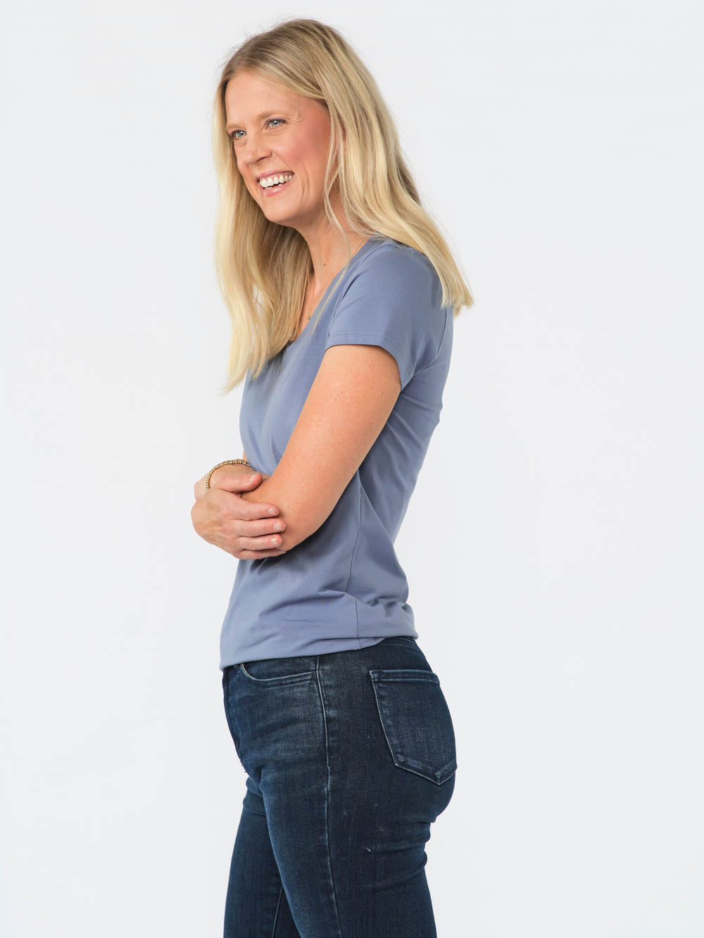 Frame V-Neck Tall Tee - Blue