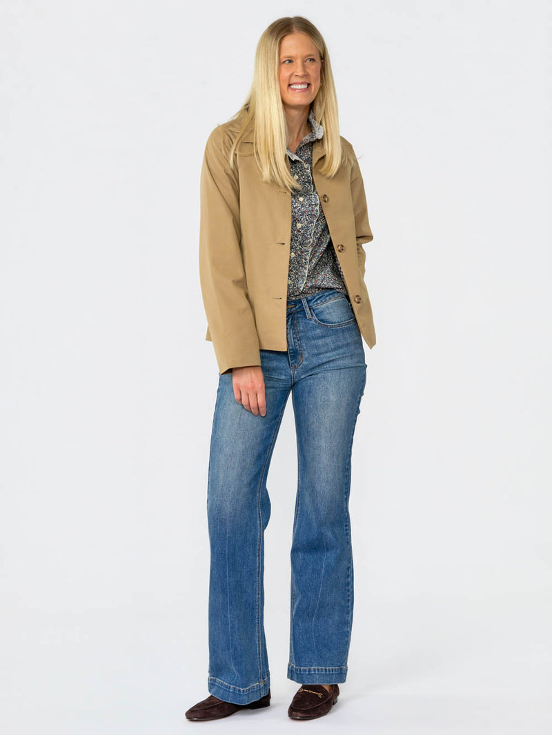 Campbell Short Trench Jacket for tall women in Khaki