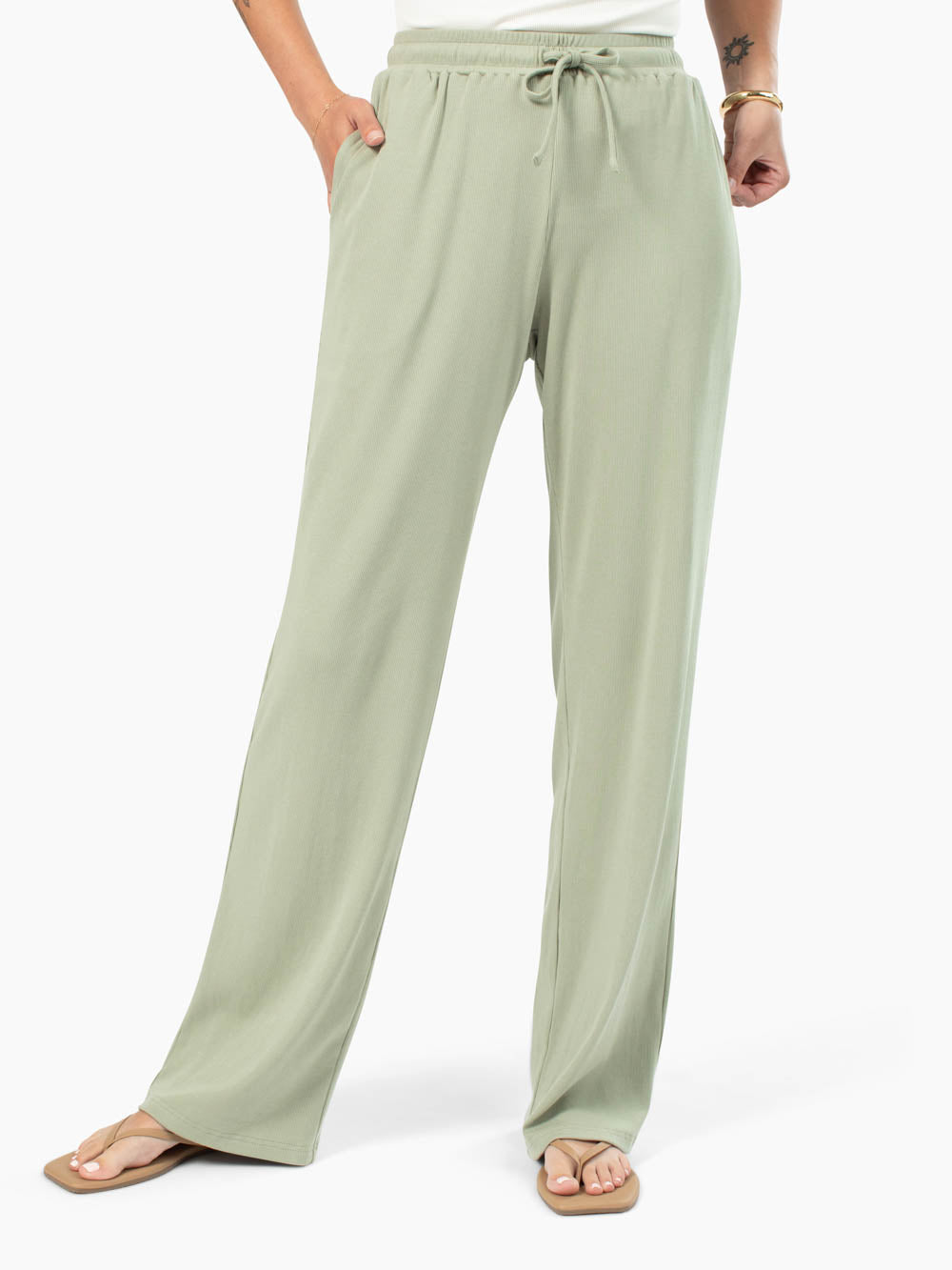 High Line Tall Ribbed Pant - Clary Sage