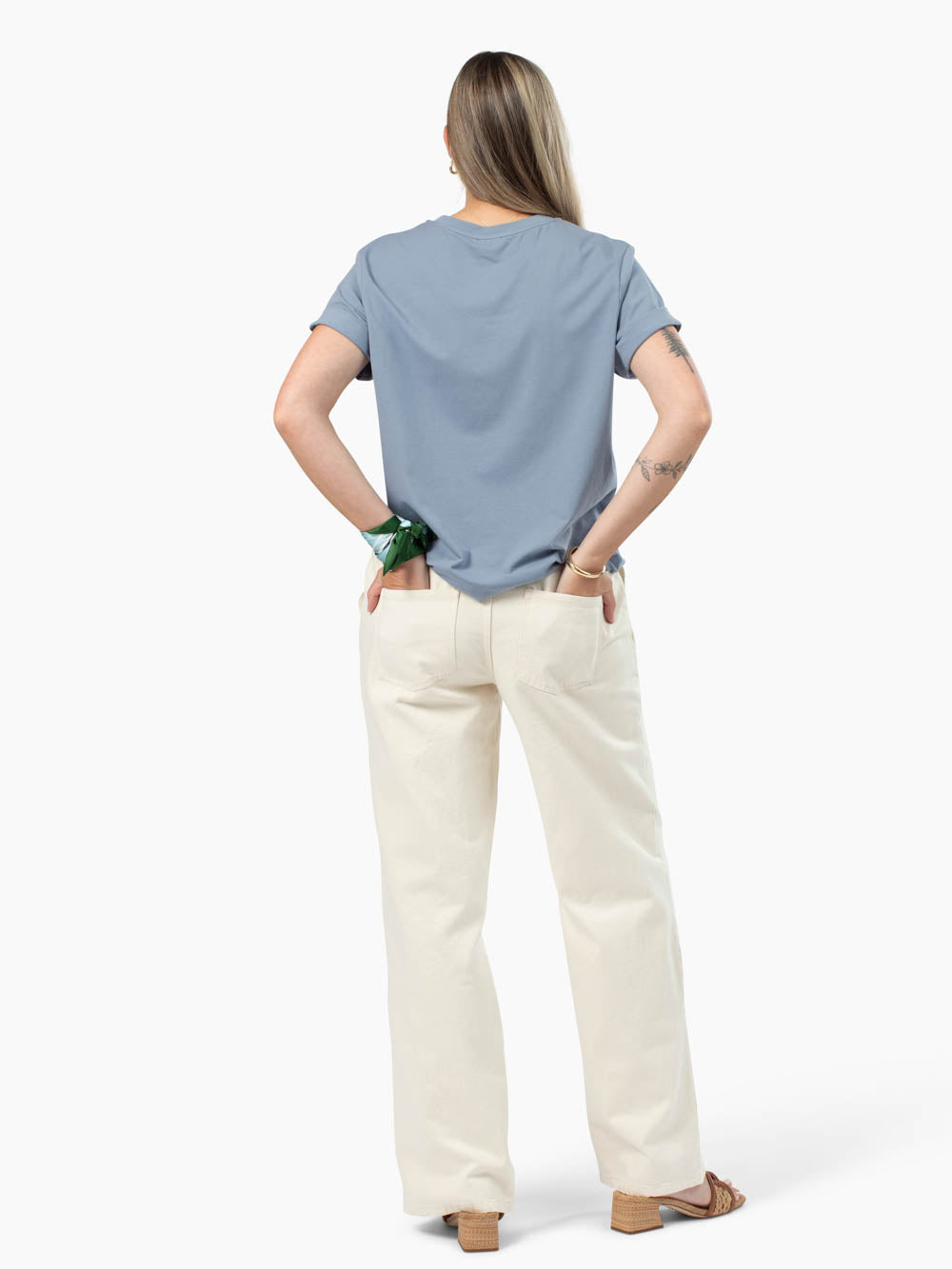 Lennon Drawstring Wide Leg Tall Jean - Ecru