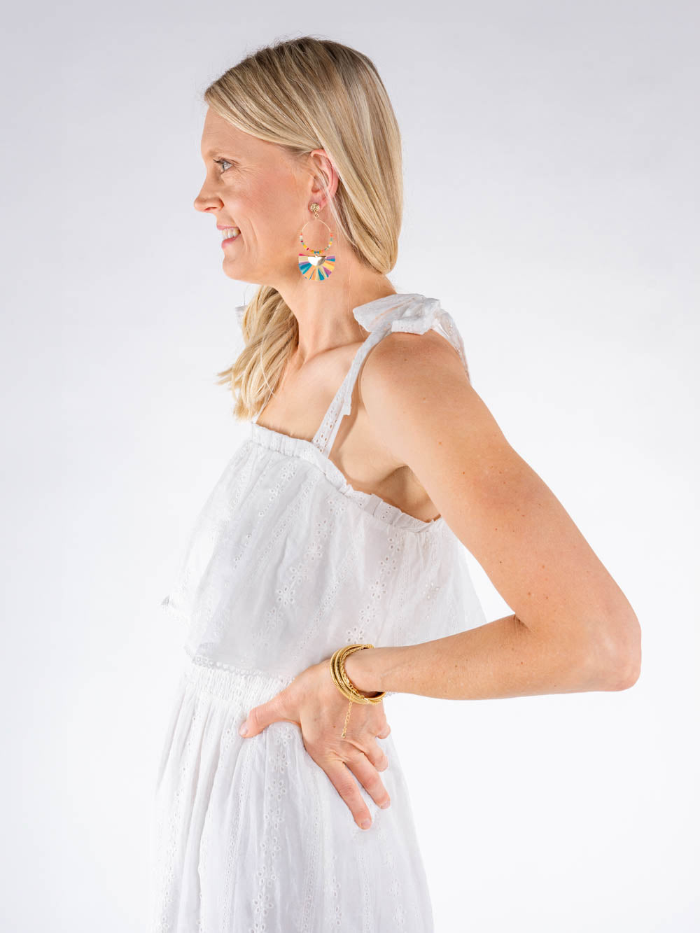 Francesa Eyelet Midi Dress for Tall Girls - Amalli Talli Francesa Eyelet Midi Dress for Tall Girls - Amalli Talli