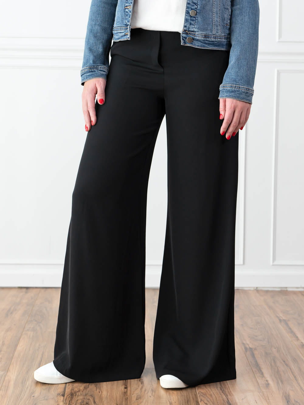 Tall Black Linen-Look Wide Leg Trousers | New Look