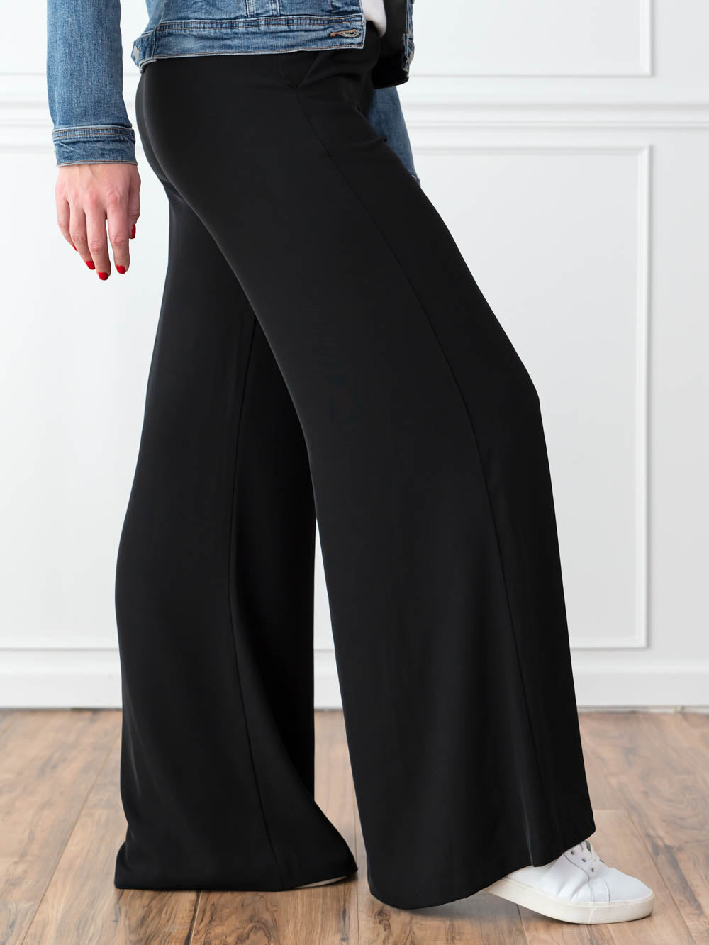 Riveria Tall Wide Leg Pant in Black 34 36 Inseams - Amalli Talli