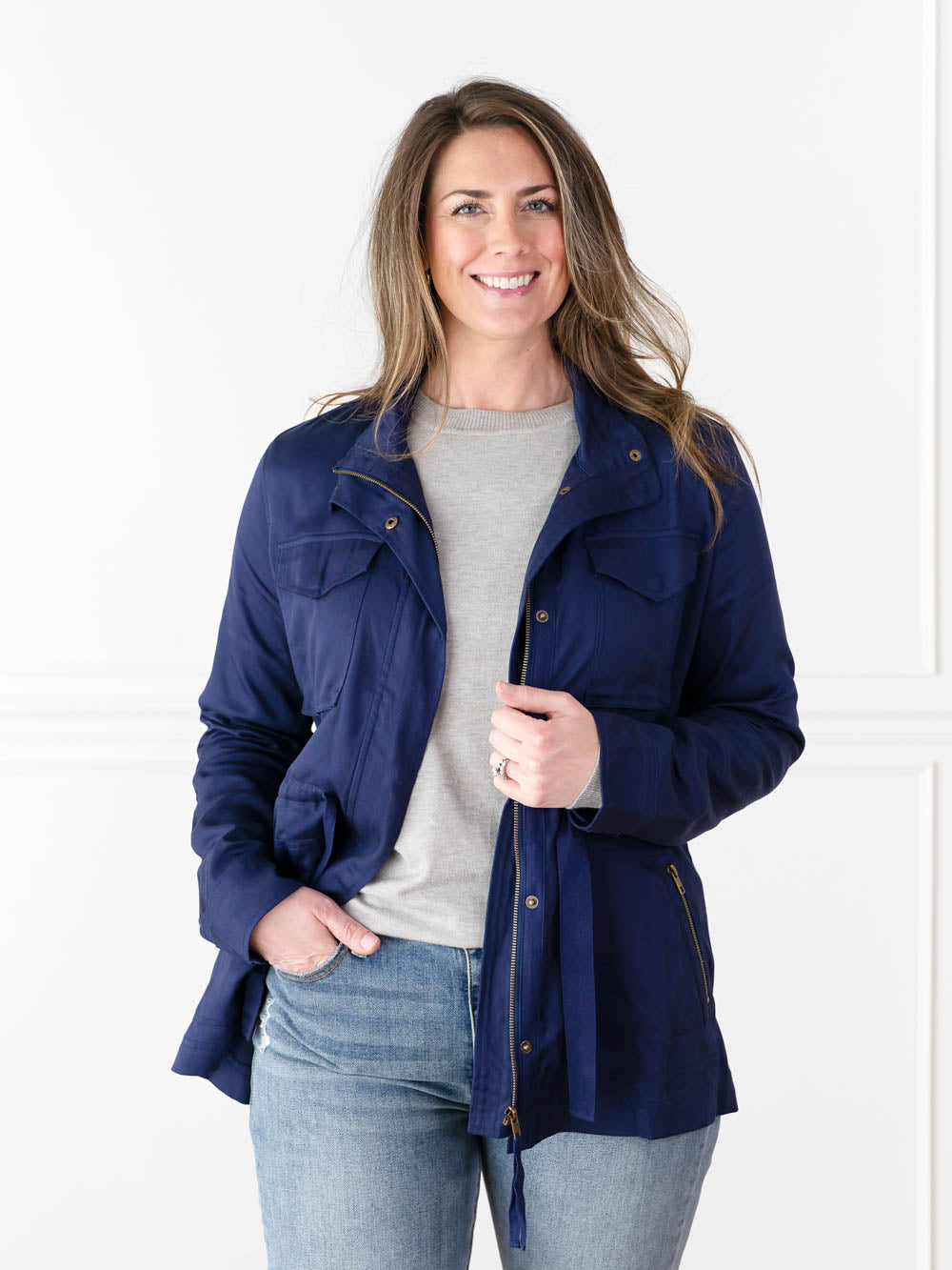 Navy Utility Jacket for Tall Ladies