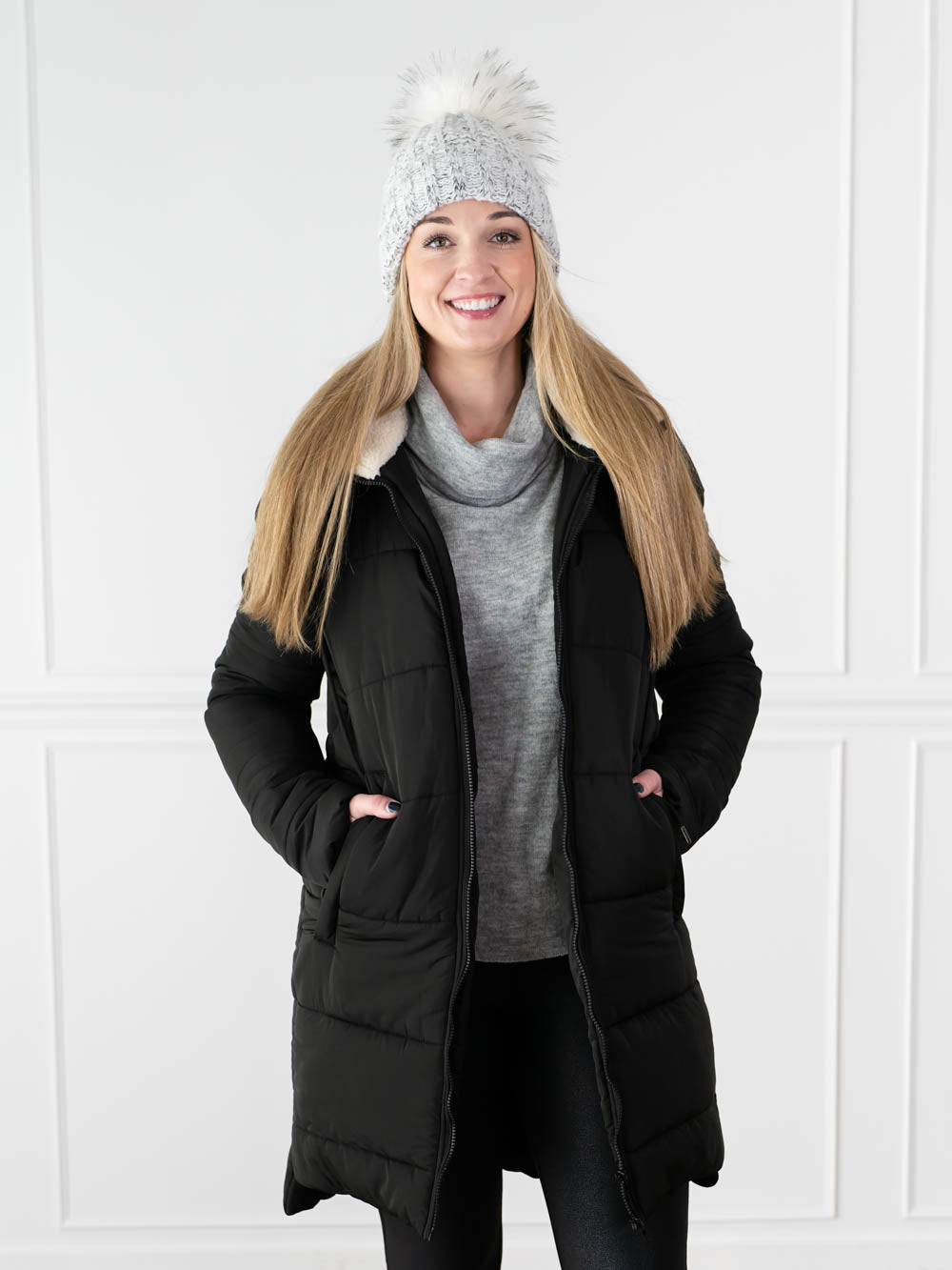 Black Puffer Winter Coat for Tall Ladies