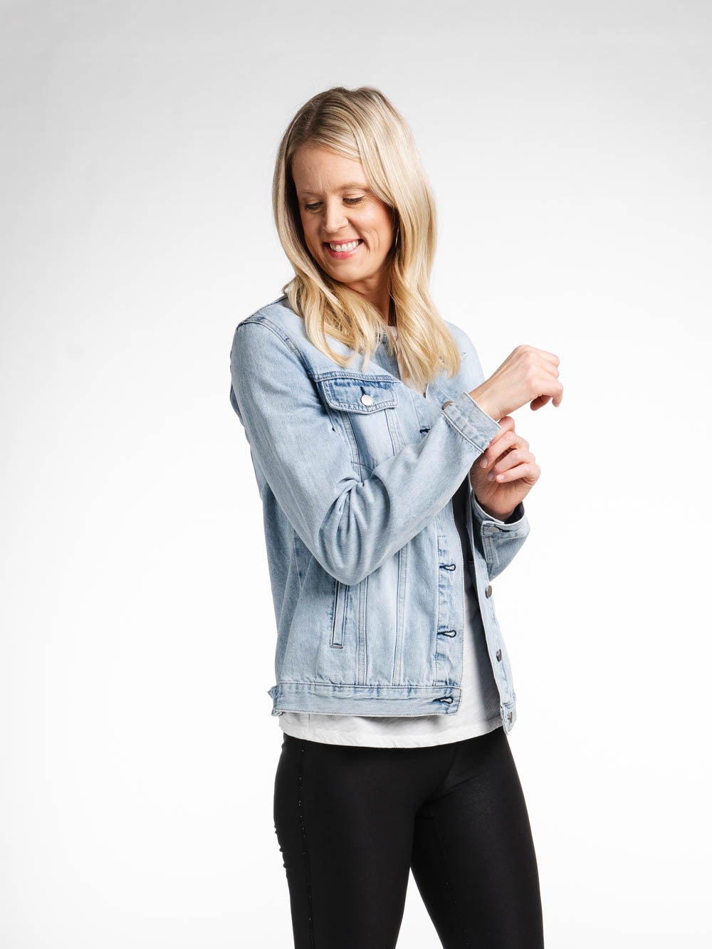 Light Wash Jean Jacket for Tall Women