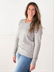Grey V-Neck Tall Sweater