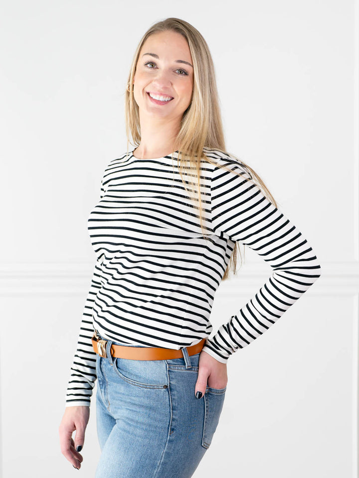 Striped Long Sleeve Tee for Tall Girls