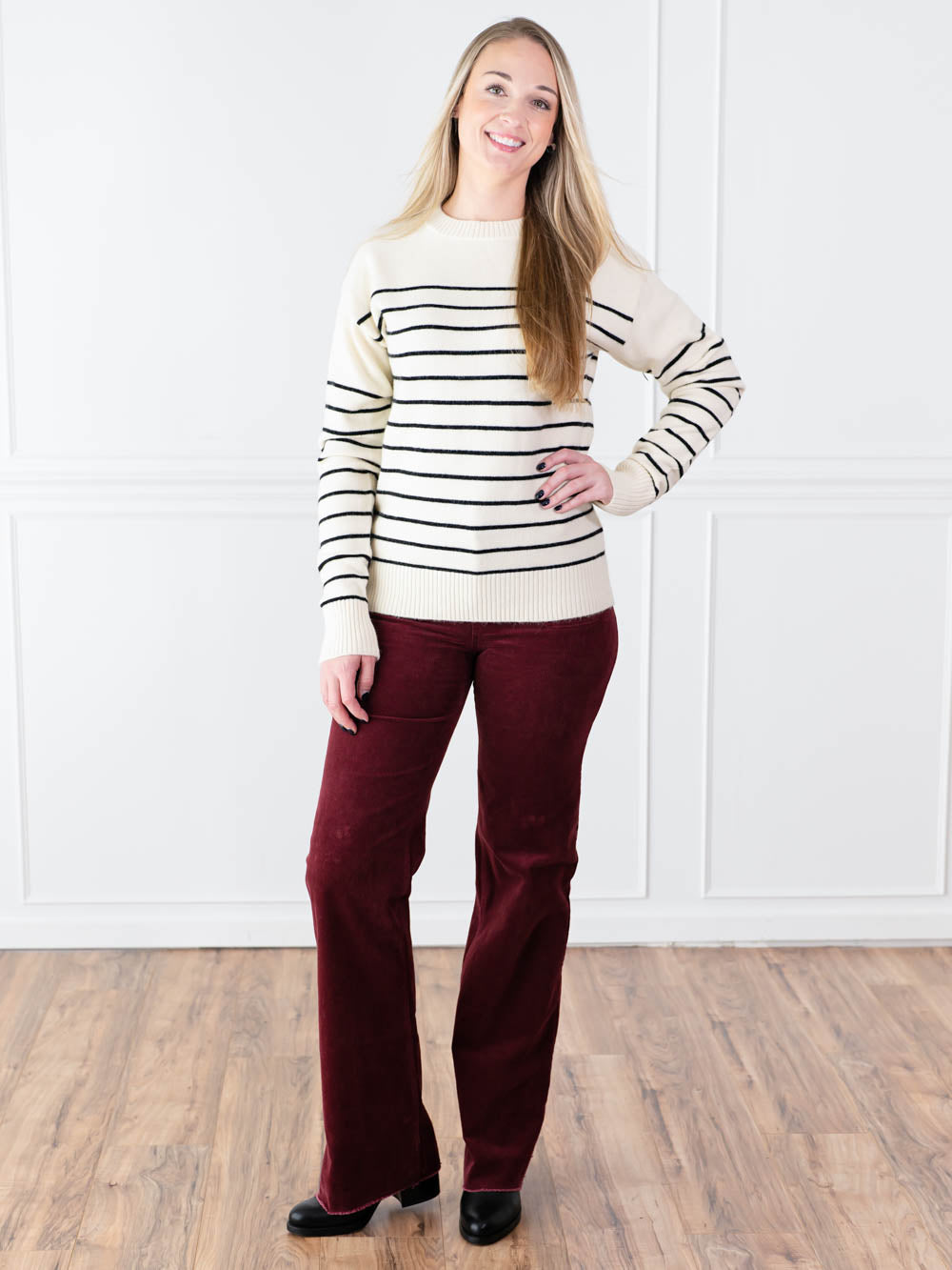 Striped Sweater Outfit for Tall Women