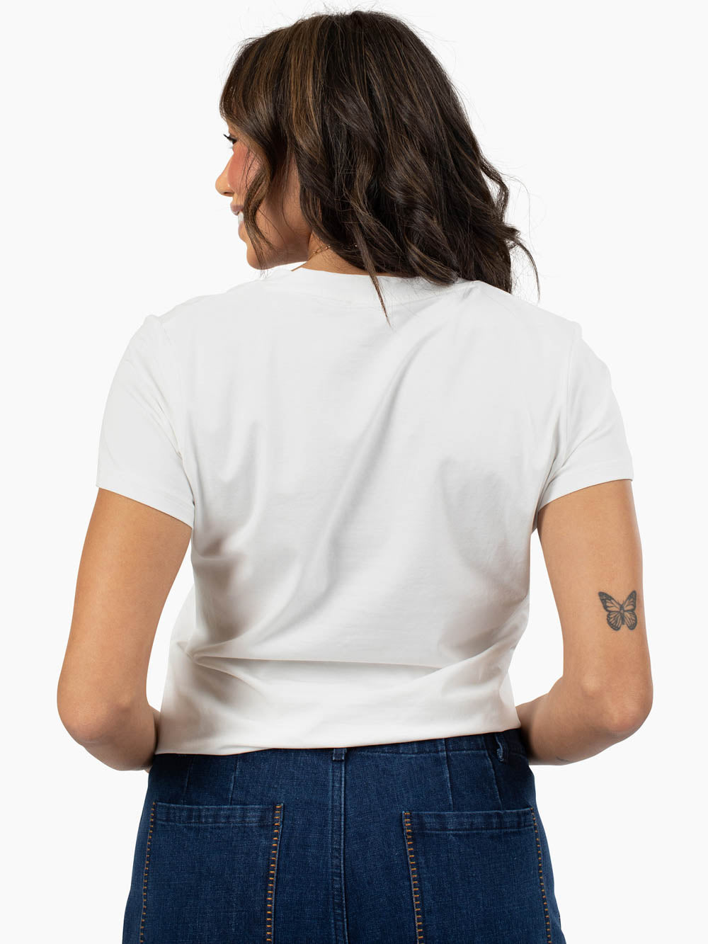 Everyday white v-neck tee with tall-friendly fit