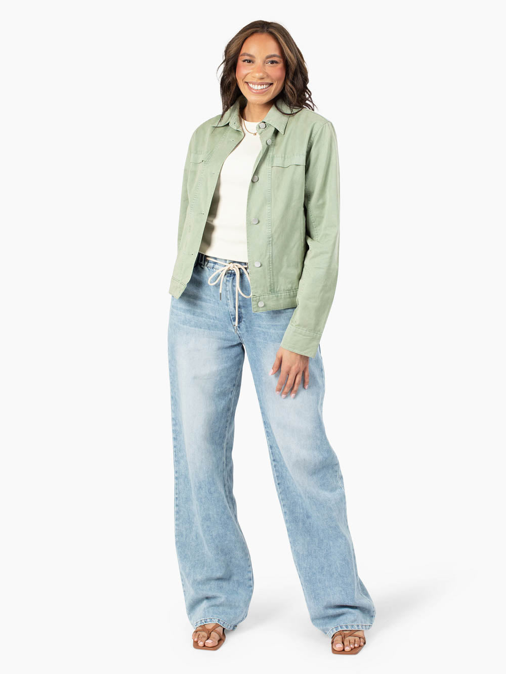 Ashton tall utility jacket in green designed for tall women