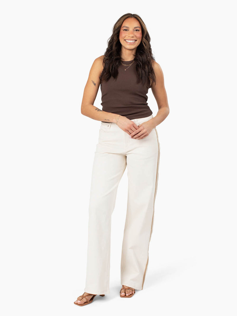Andie Tall Wide Leg Side Stripe Pant