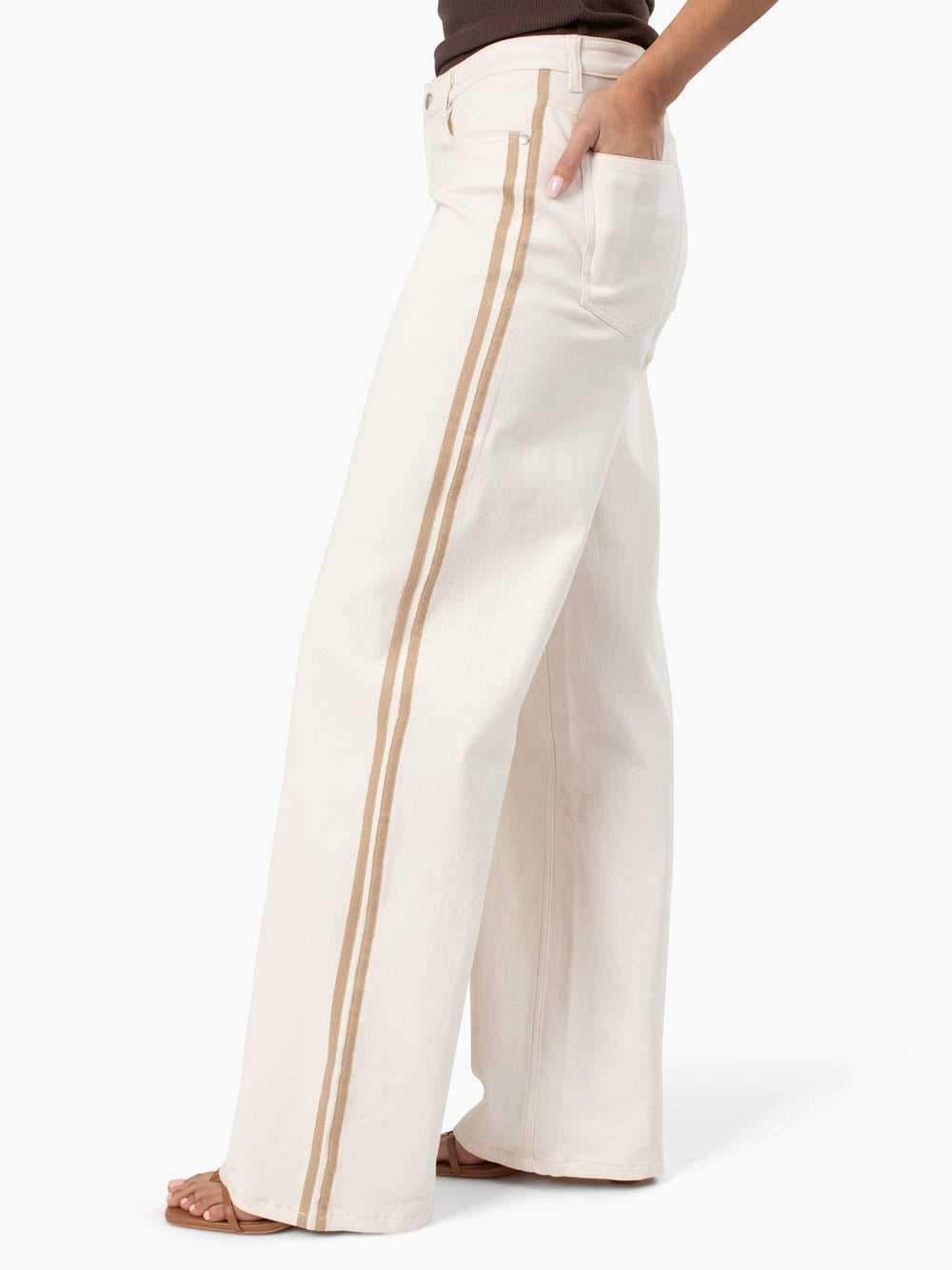 Andie Tall Wide Leg Side Stripe Pant