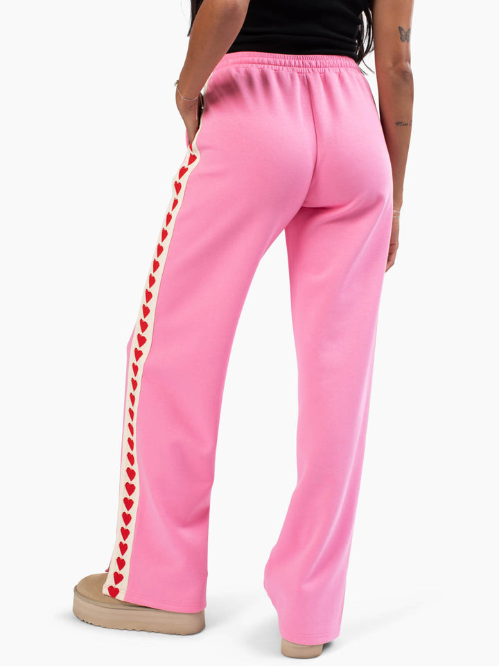 Tall-friendly sweatpants with split hem and playful design