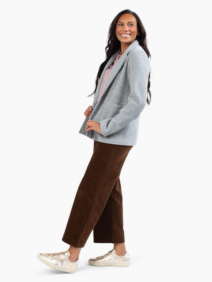 Long sleeve tall blazer in light grey by Amalli Talli
