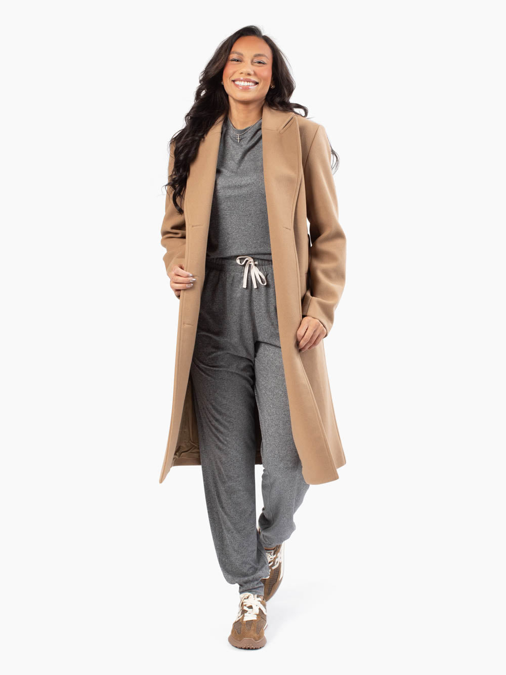 Cloudbreak Set on tall model – soft knit loungewear