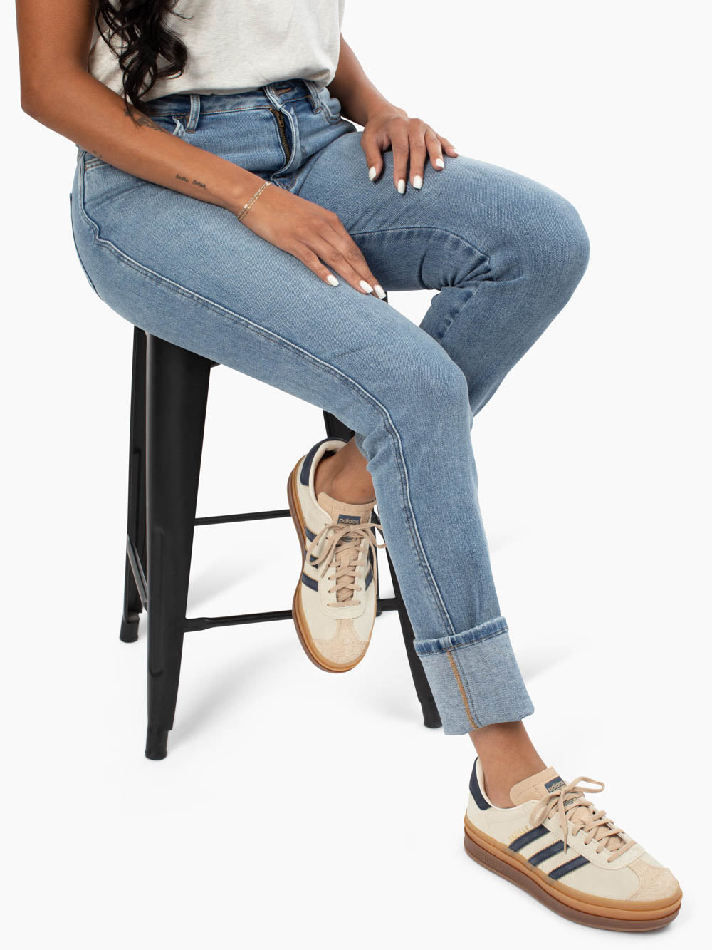Brooklyn Tall Cuffed Straight Leg Jean - Light Wash