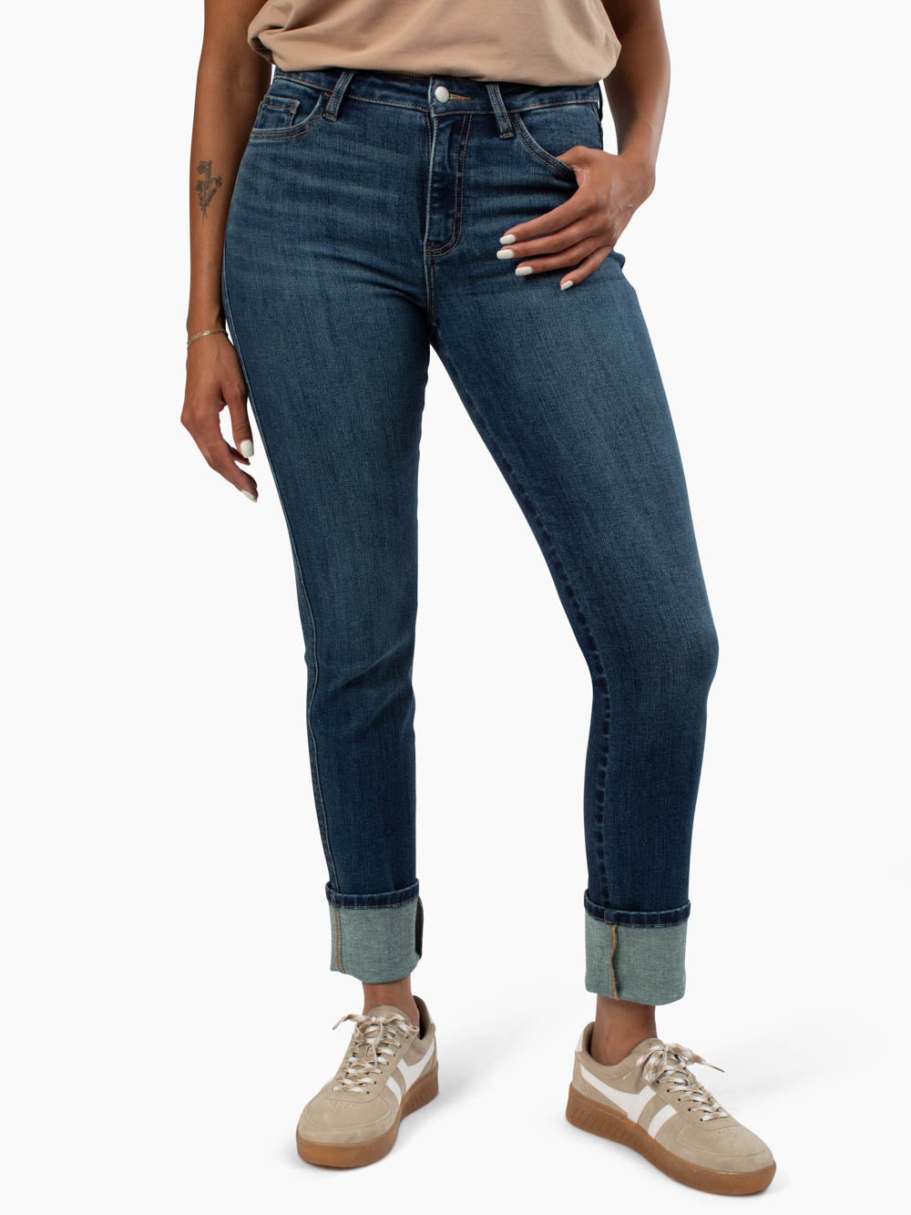 Brooklyn Tall Cuffed Straight Leg Jean – Dark Wash, 34” & 36