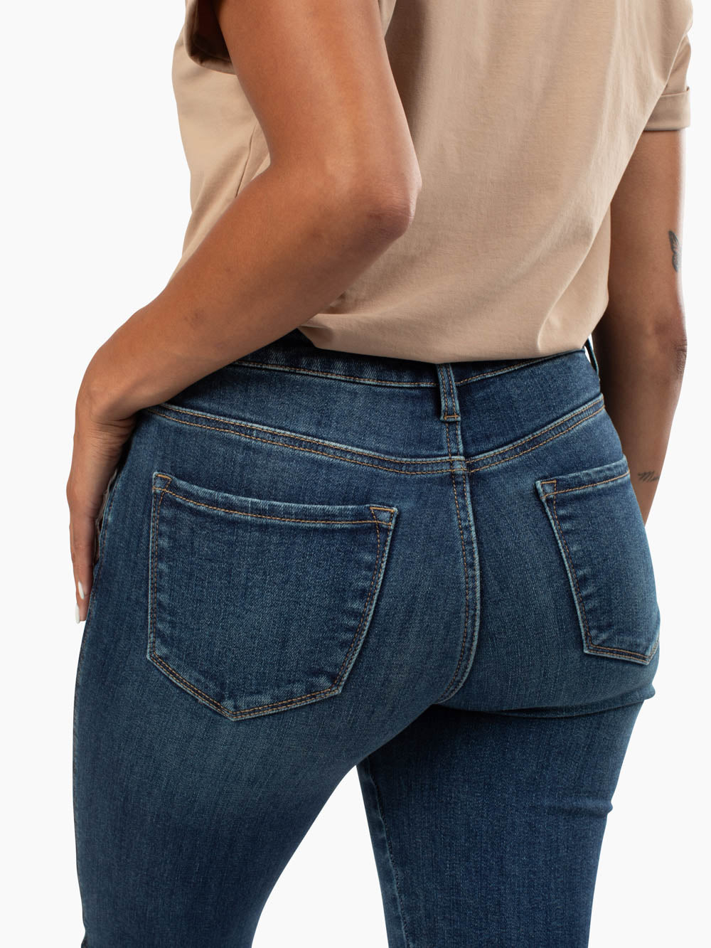 Brooklyn Tall Cuffed Straight Leg Jean - Dark Wash