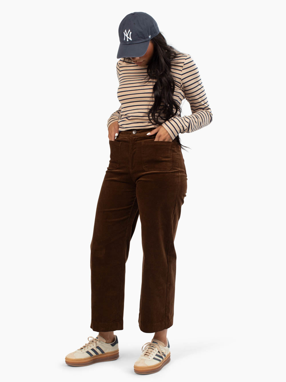 Sutton Tall Cropped Cord | Brown Corduroy Pants for Tall Women