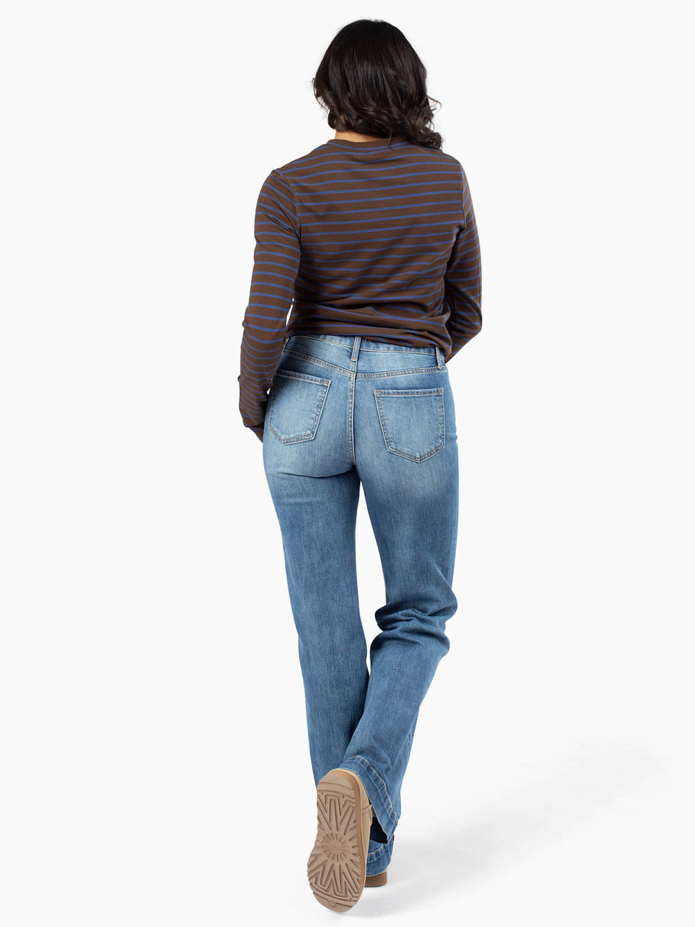 Tall women's striped long sleeve tee with longer arms