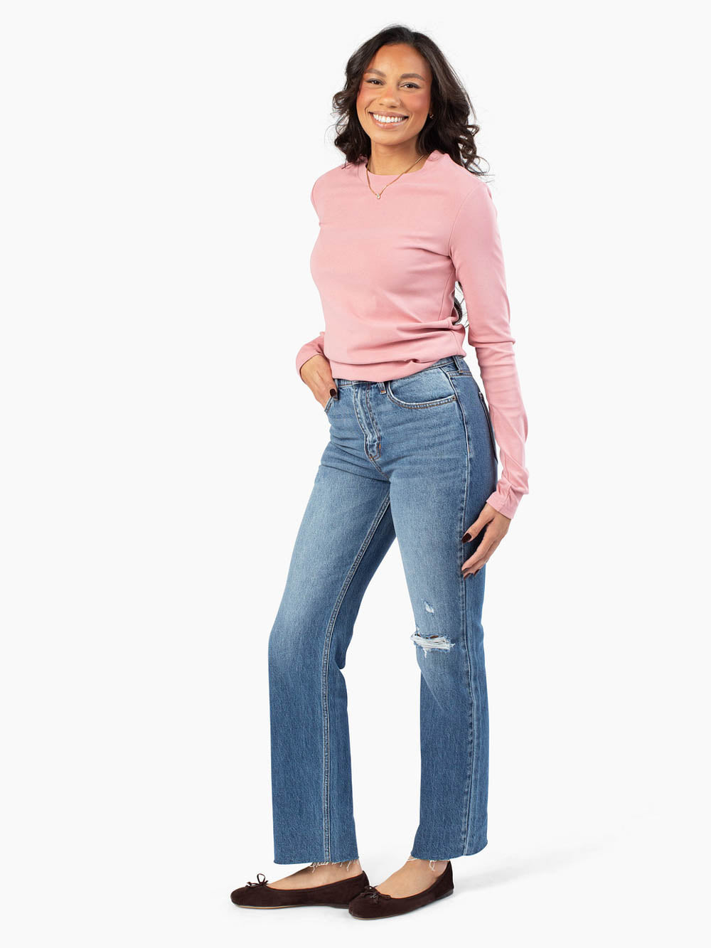 Tall women's desert pink essential tee