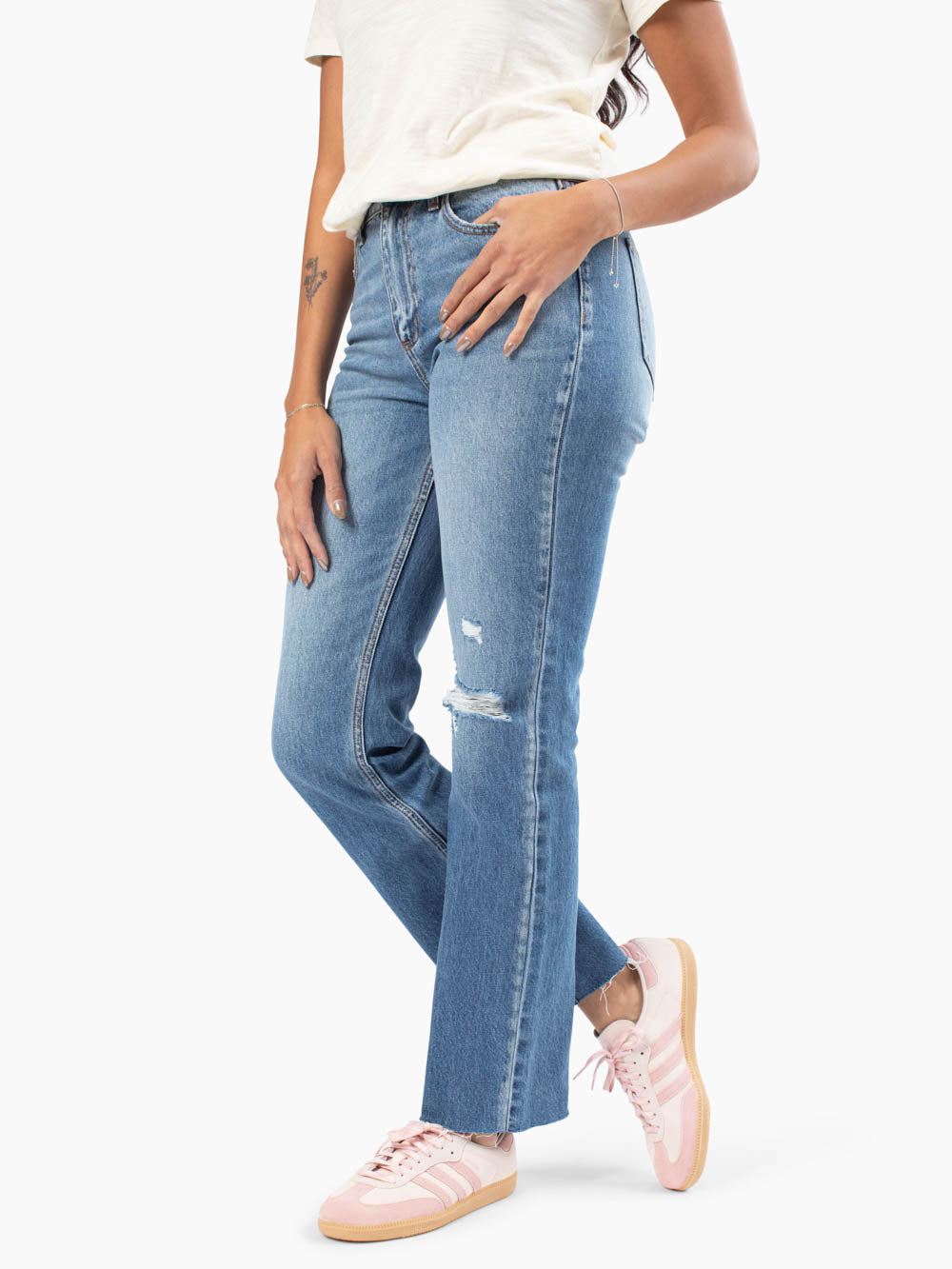Sienna Vintage Straight Ankle Tall Jean - Medium Distressed Wash