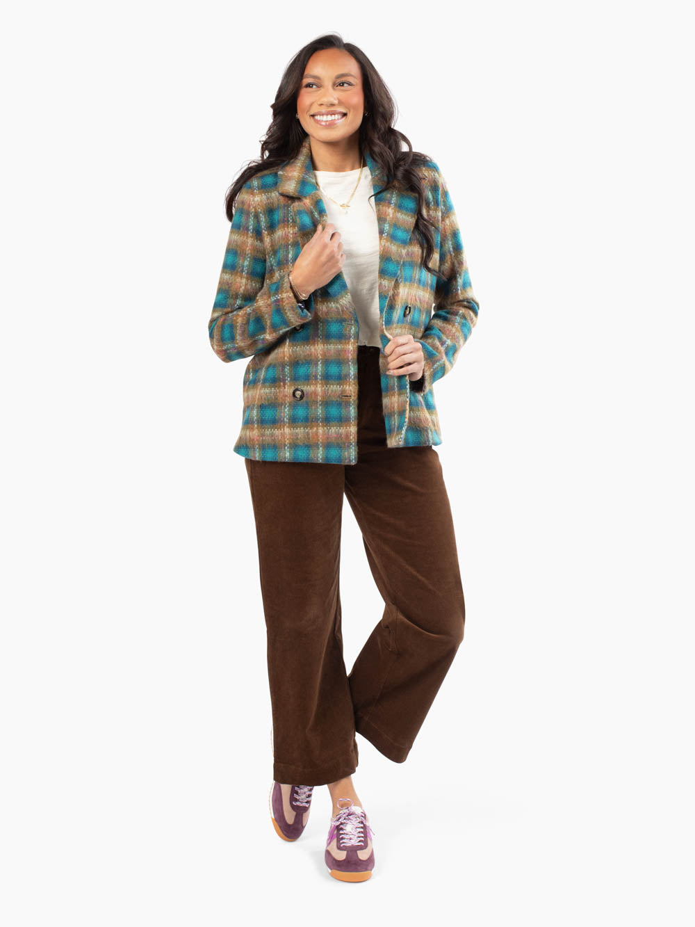 Savannah Multi Color Plaid Blazer for Tall Women | Amalli Talli Savannah Multi Color Plaid Blazer for Tall Women | Amalli Talli
