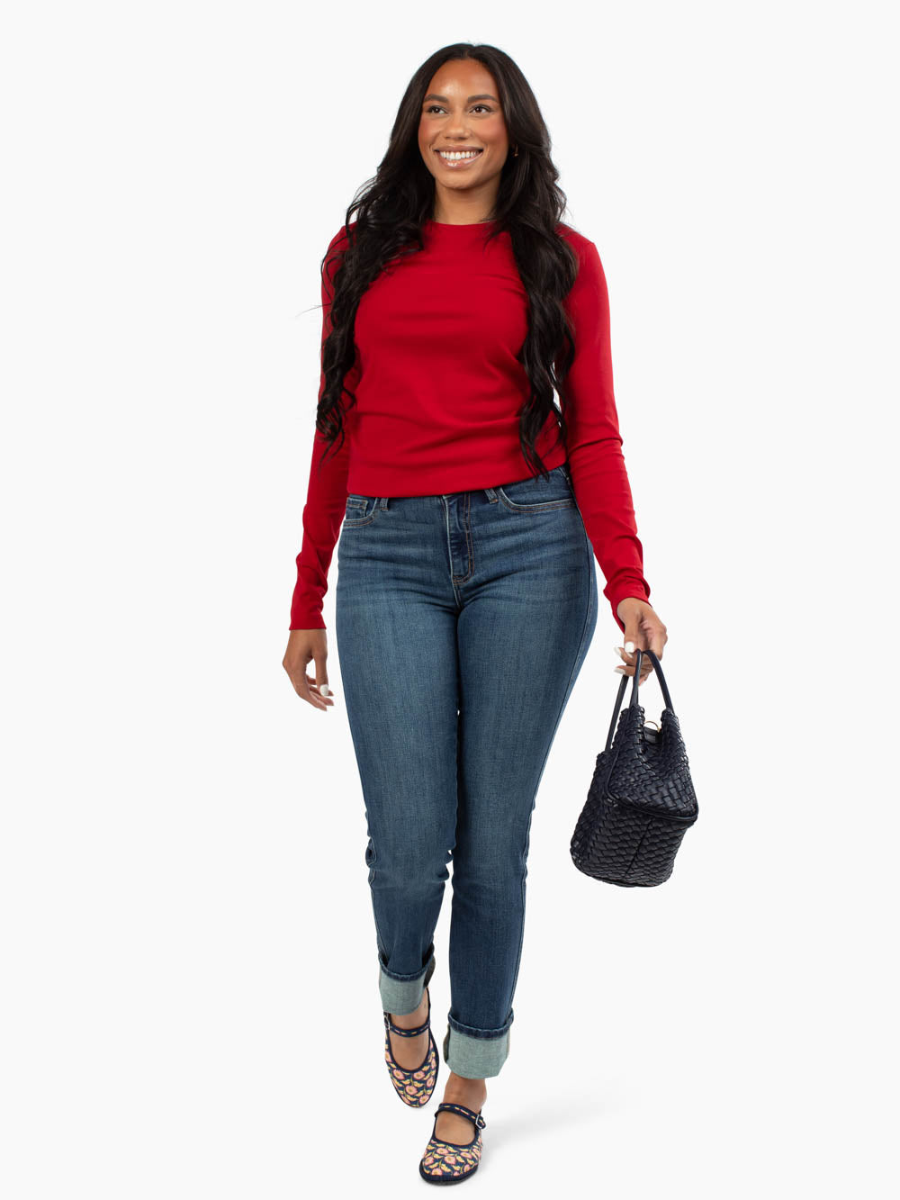 Brooklyn Tall Cuffed Straight Leg Jean - Dark Wash