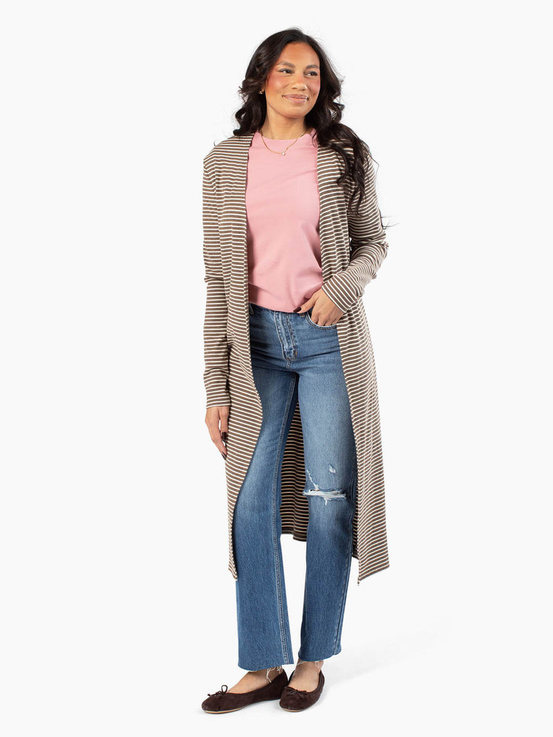 Desert pink long sleeve tee designed for tall women