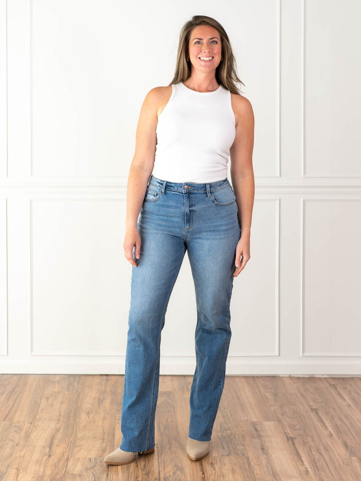 Straight Leg Jeans for Tall and Curvy