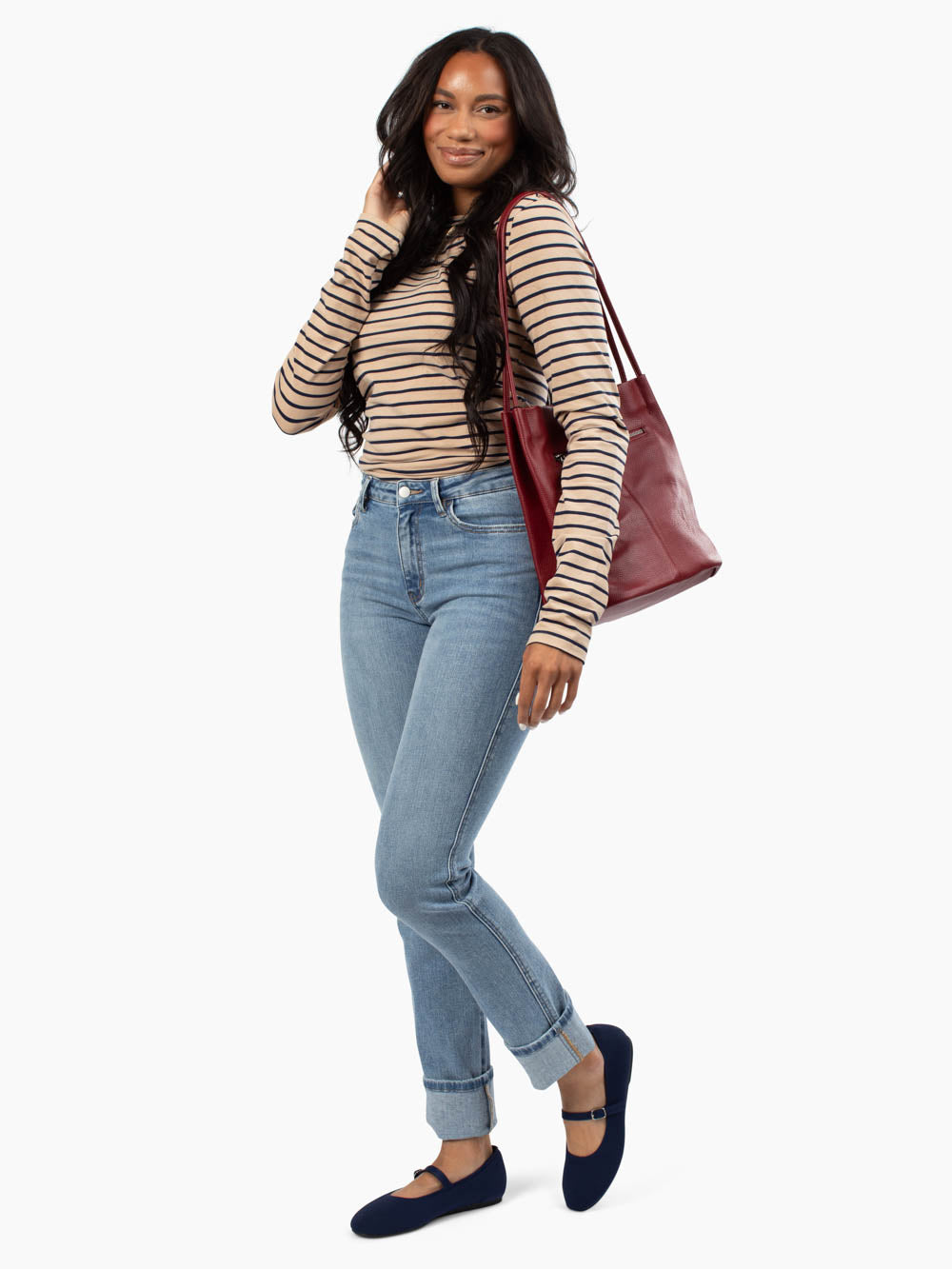 Brooklyn Tall Cuffed Straight Leg Jean - Light Wash