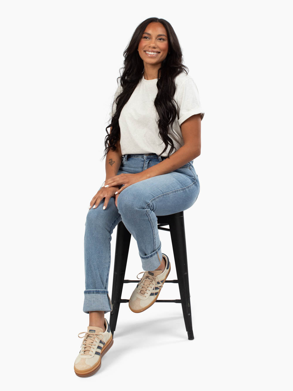 Brooklyn Tall Cuffed Straight Leg Jean - Light Wash