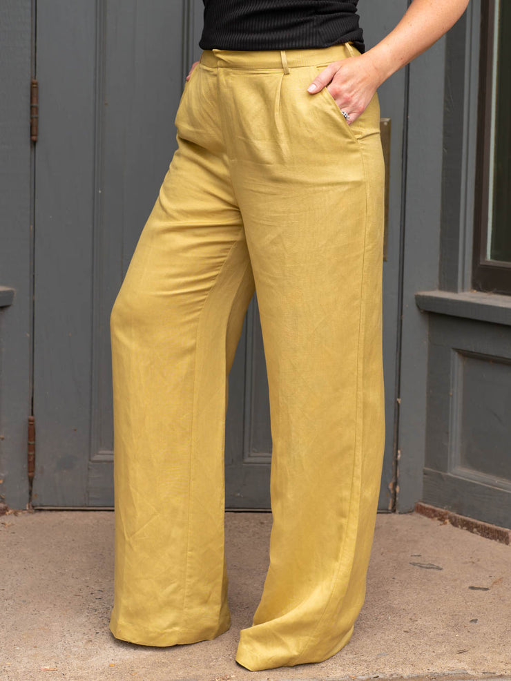 Long Inseam Linen Pants 37"
