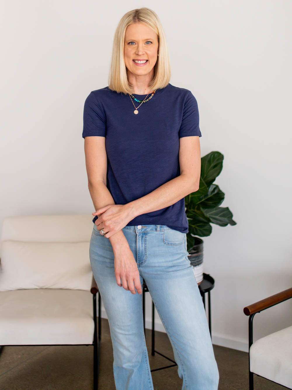 The OG Cotton Tall Tee - Navy