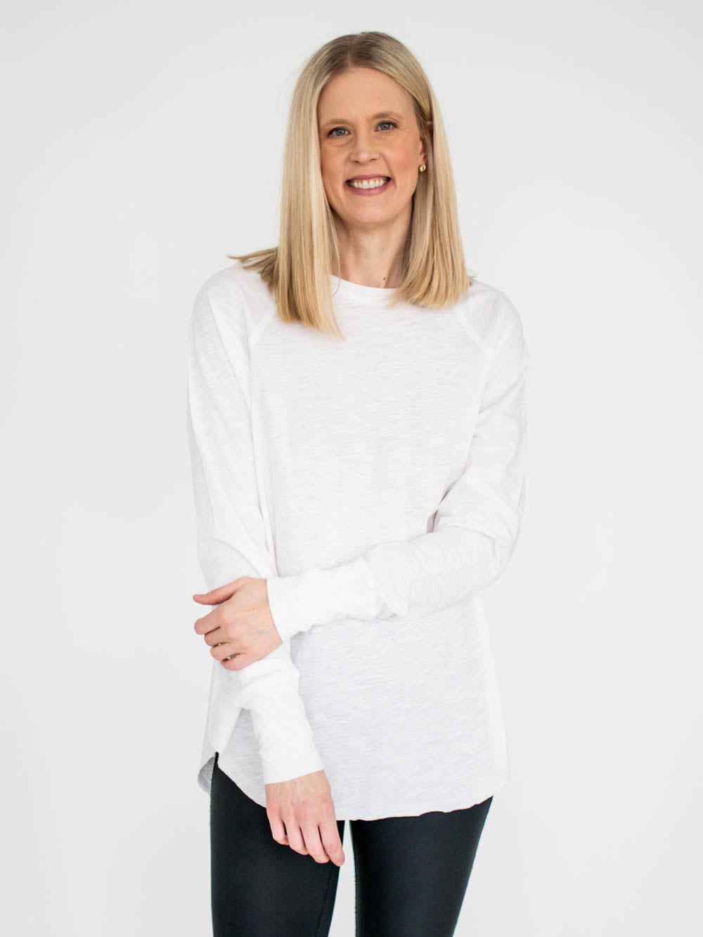 Malley Long Sleeve Tall Tee - White